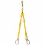 Elastic Double Lanyard 1.50m  with Energy Absorber and Carabiners - 080.107A