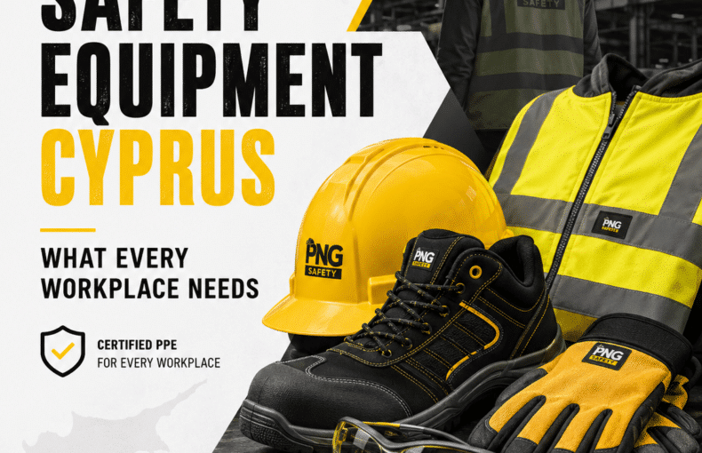 PNG Safety graphic about safety equipment in Cyprus guide.