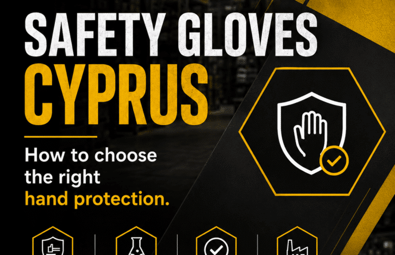 PNG Safety graphic about a guide on safety gloves in Cyprus.