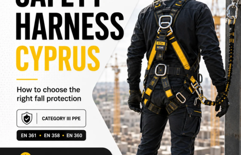 PNG Safety graphic on safety harness in Cyprus.