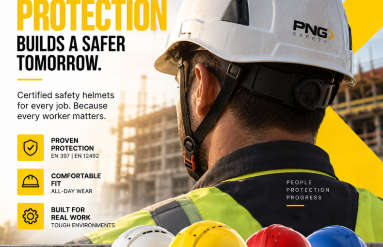 PNG Safety graphic on head protection.